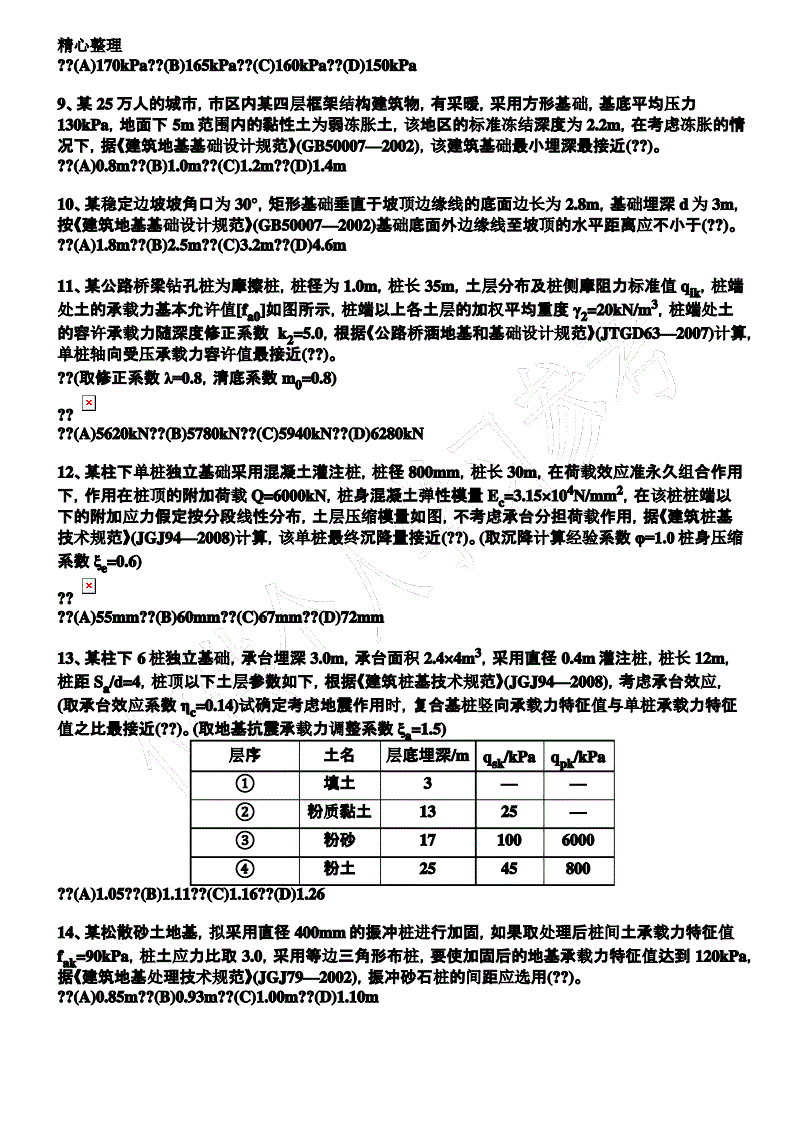 注冊巖土工程師基礎(chǔ)真題解析,注冊巖土工程師專業(yè)案例真題和解析  第2張